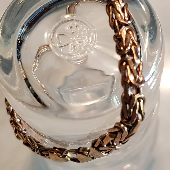 14k Solid Gold Italian Byzantine Bracelet - Picture 3 of 6